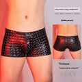 Pu Artificial Leather Snake Leopard Print Three-dimensional Sexy Comfortable Boxer Briefs