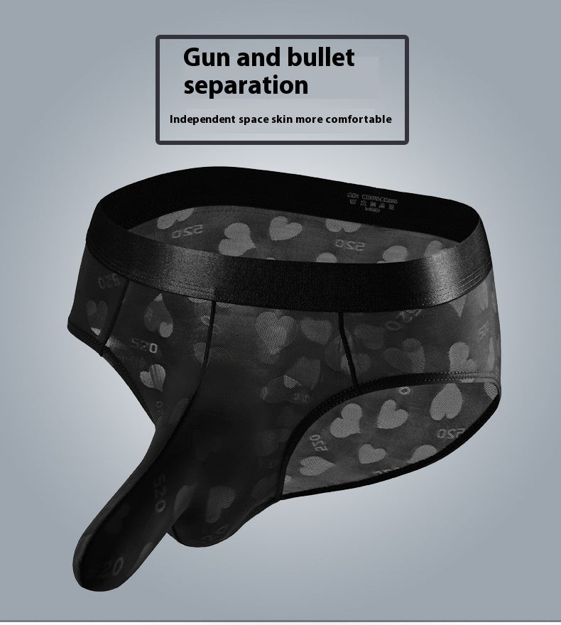 Men's Thin Heart-shaped Jacquard Elephant Nose Underwear
