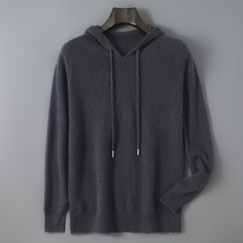 Mens Relaxed-fit Hooded Sweatshirt With Long Sleeves For Casual Wear