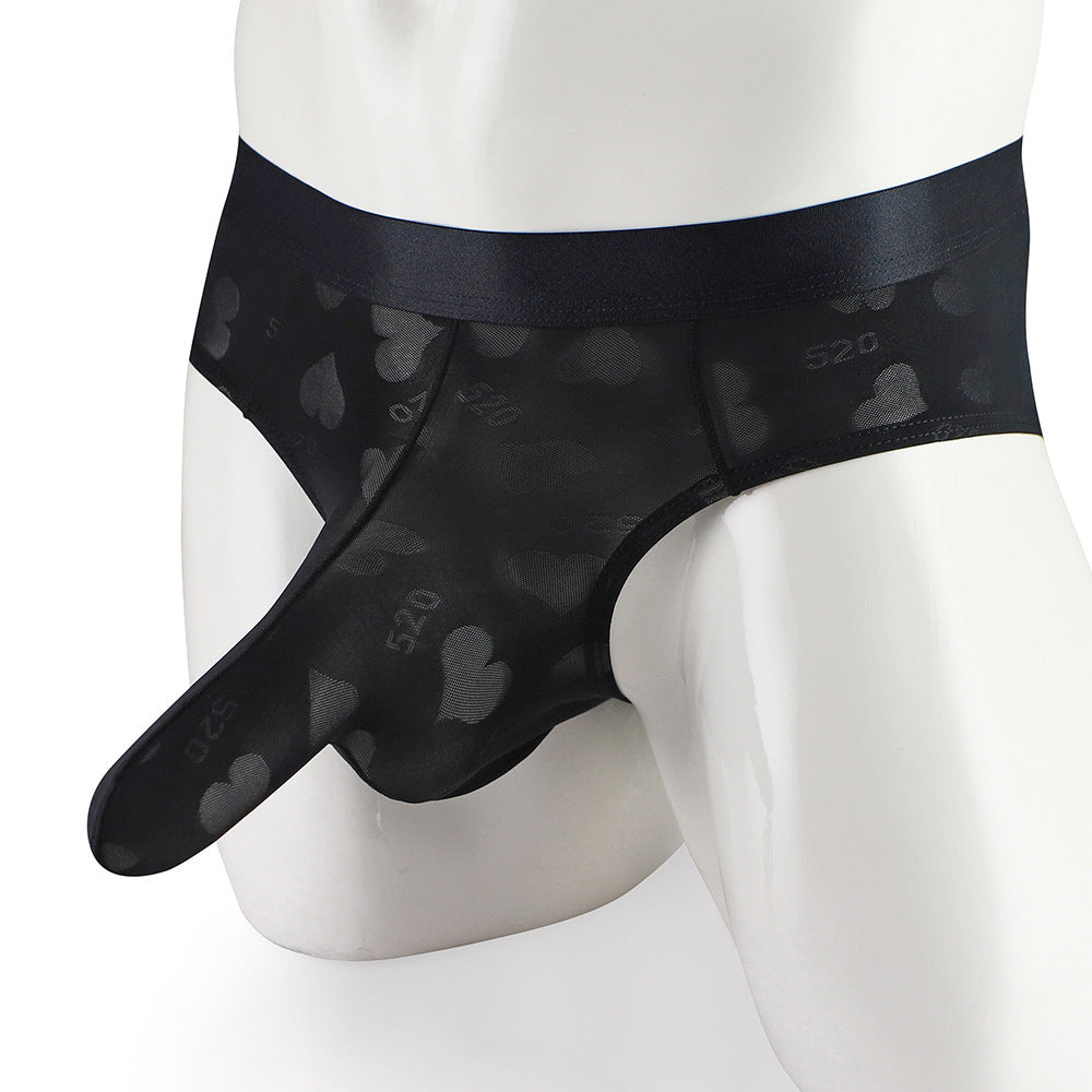 Men's Thin Heart-shaped Jacquard Elephant Nose Underwear