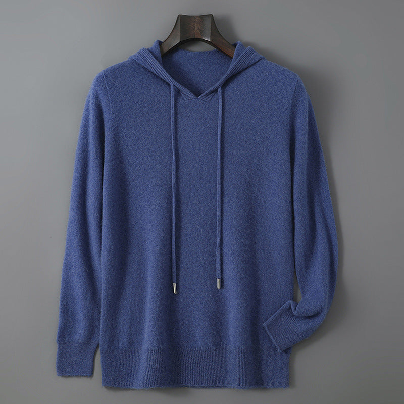 Mens Relaxed-fit Hooded Sweatshirt With Long Sleeves For Casual Wear