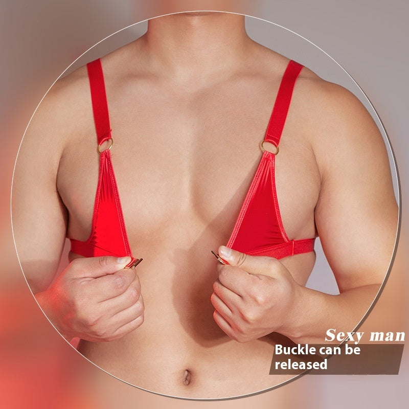 Binding Metal Ring Suspenders Three-point Men's Suit Sexy Underwear