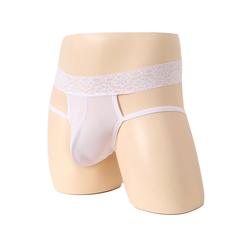 Polyester Men's Thong Seductive Sexy Underwear High Waist Lace Belt Sexy