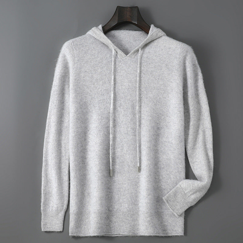 Mens Relaxed-fit Hooded Sweatshirt With Long Sleeves For Casual Wear