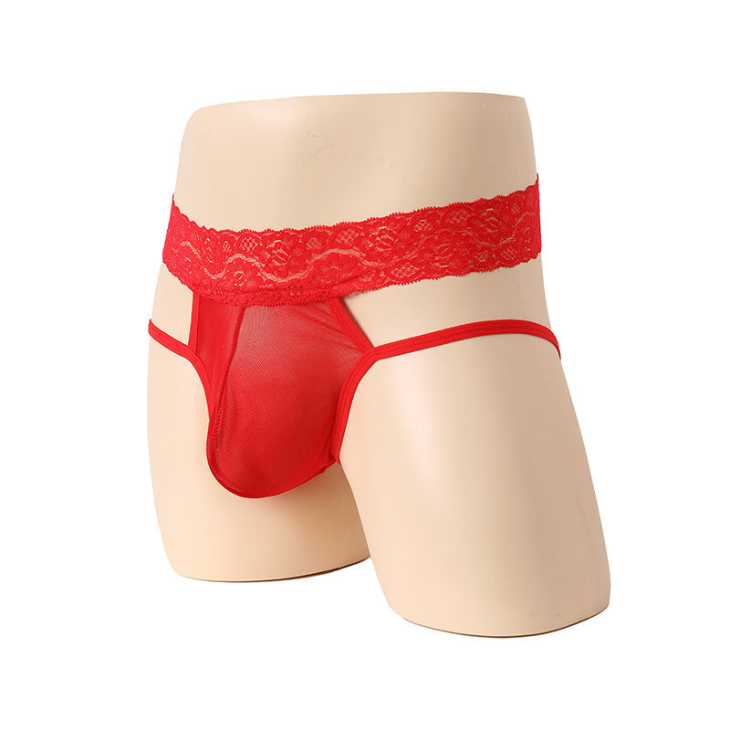 Polyester Men's Thong Seductive Sexy Underwear High Waist Lace Belt Sexy