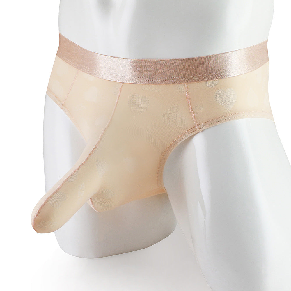 Men's Thin Heart-shaped Jacquard Elephant Nose Underwear