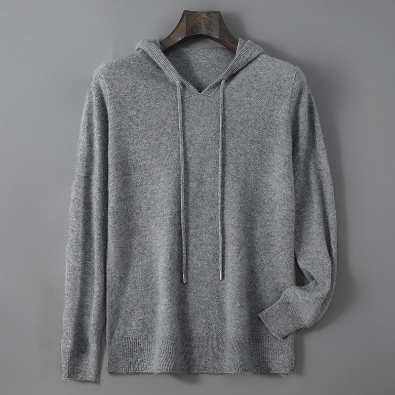 Mens Relaxed-fit Hooded Sweatshirt With Long Sleeves For Casual Wear