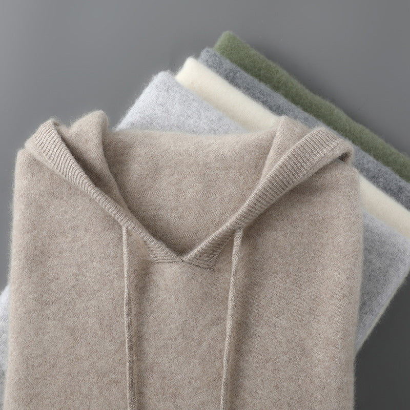 Mens Relaxed-fit Hooded Sweatshirt With Long Sleeves For Casual Wear