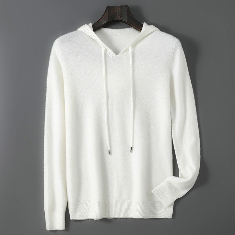 Mens Relaxed-fit Hooded Sweatshirt With Long Sleeves For Casual Wear