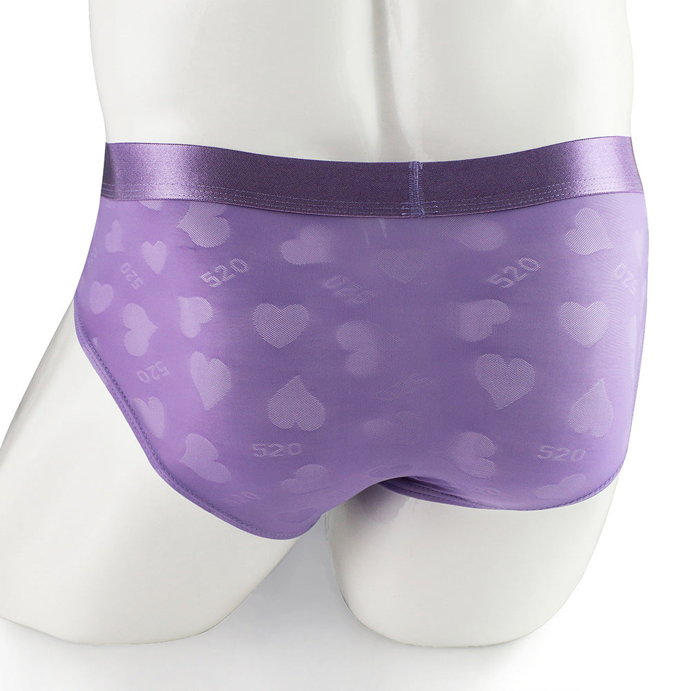 Men's Thin Heart-shaped Jacquard Elephant Nose Underwear