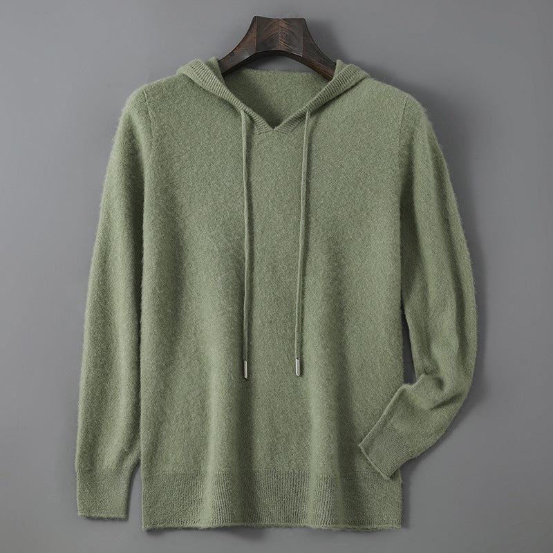 Mens Relaxed-fit Hooded Sweatshirt With Long Sleeves For Casual Wear