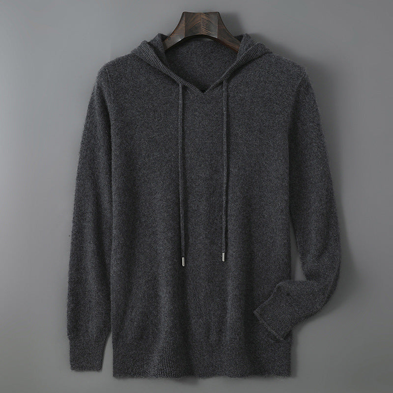 Mens Relaxed-fit Hooded Sweatshirt With Long Sleeves For Casual Wear