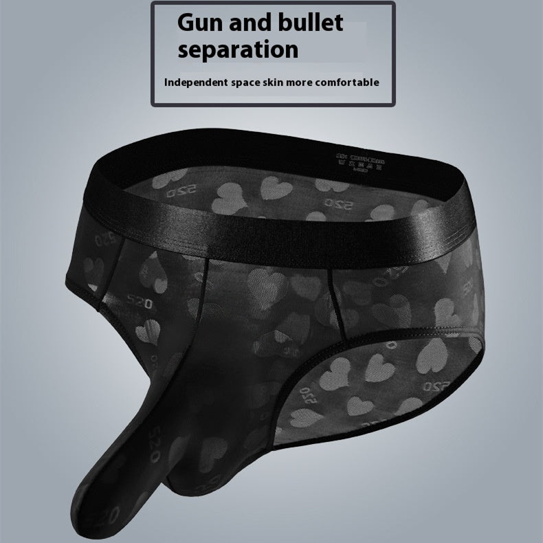 Men's Thin Heart-shaped Jacquard Elephant Nose Underwear