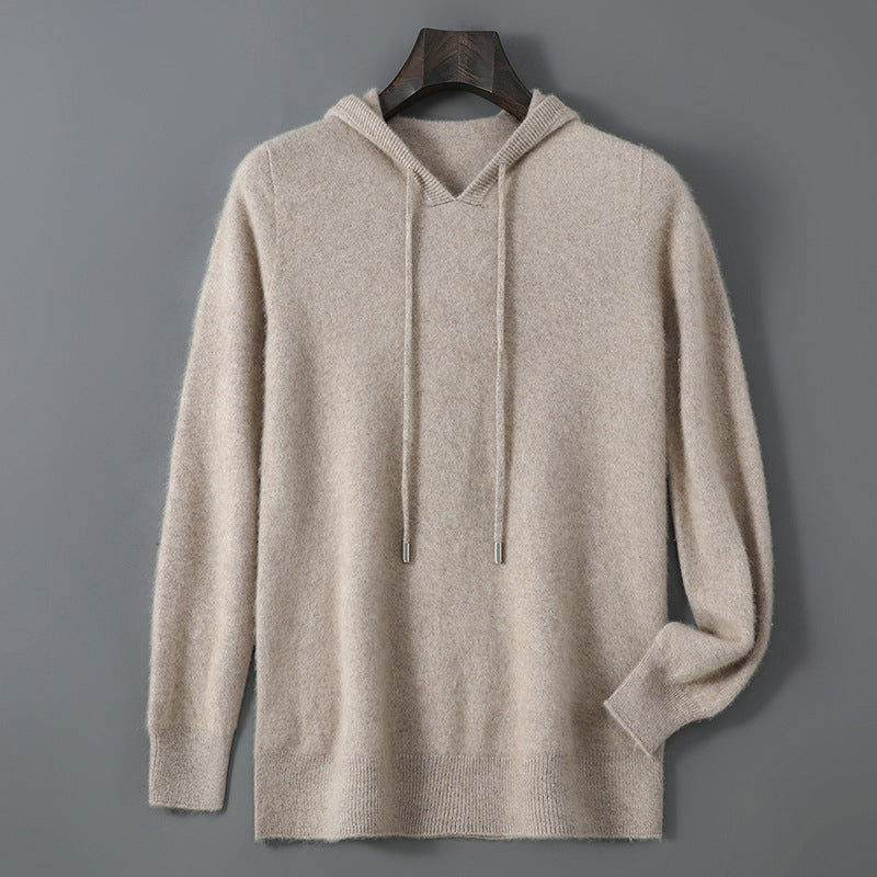 Mens Relaxed-fit Hooded Sweatshirt With Long Sleeves For Casual Wear
