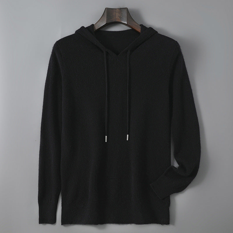 Mens Relaxed-fit Hooded Sweatshirt With Long Sleeves For Casual Wear