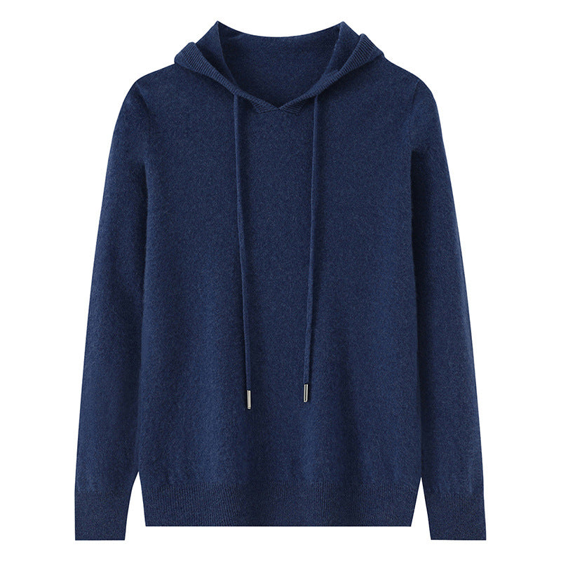 Mens Relaxed-fit Hooded Sweatshirt With Long Sleeves For Casual Wear