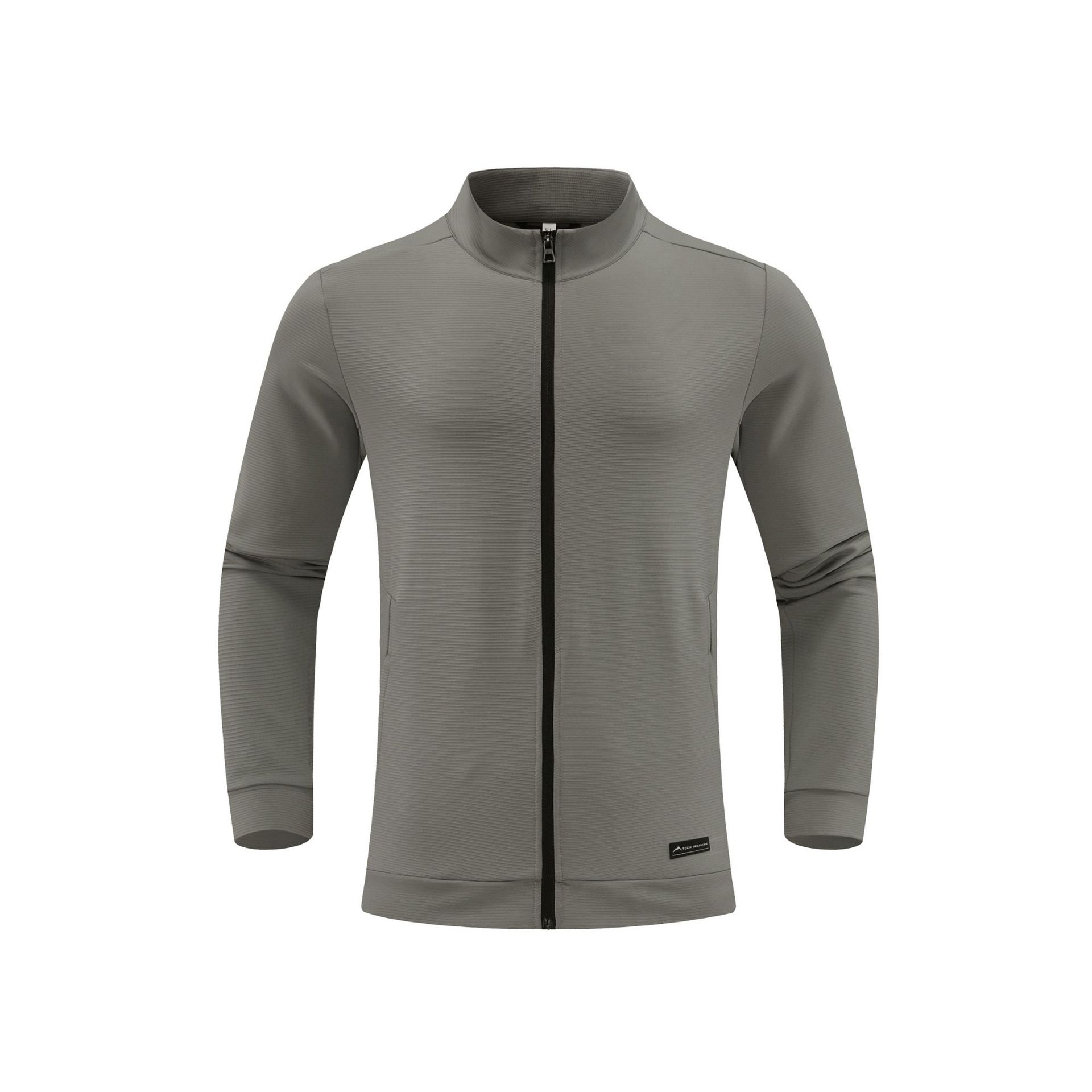 Mens Outdoor Windproof Sport Jacket With Stand Collar And Stretchy Fabric For Casual Wear